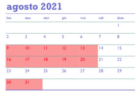 Calendario Chiusure Estive 2021 - Interglobal